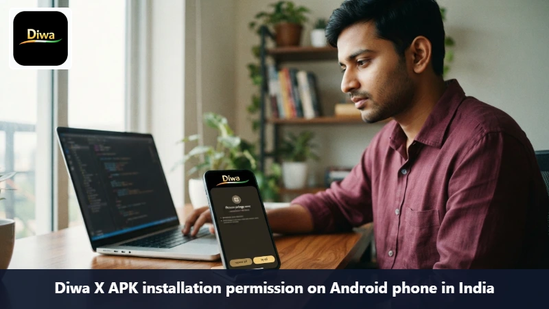 Diwa X Android home access on an Indian phone beside adult user