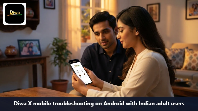 Diwa X account history and support screen on Indian Android phone
